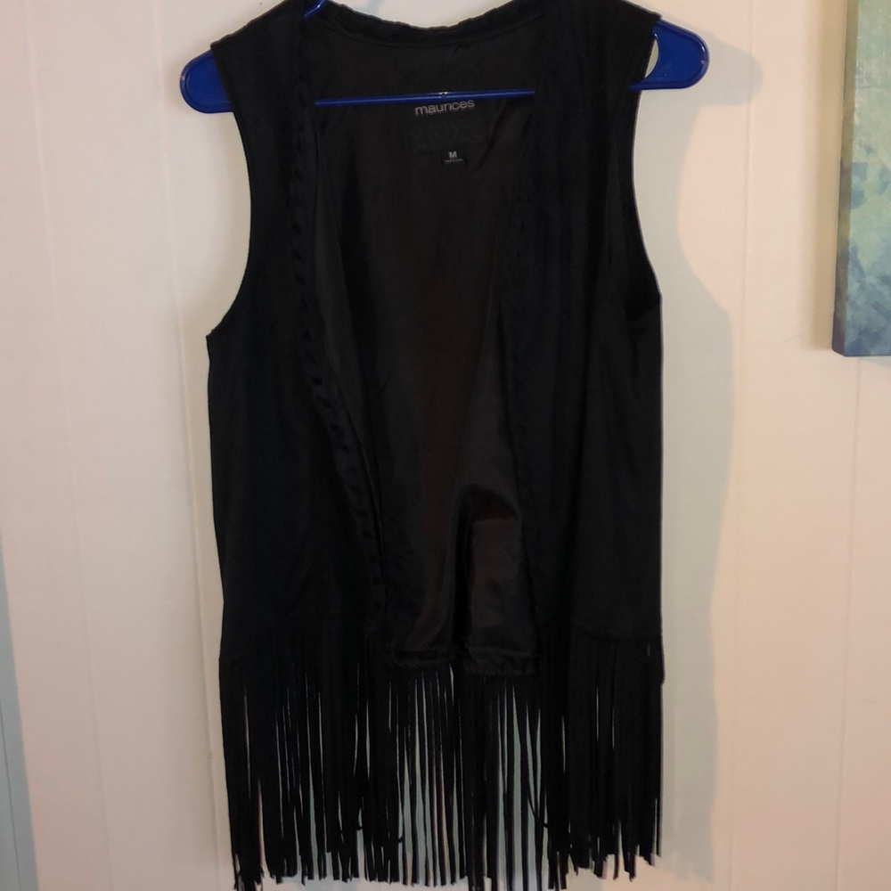Velvet fringe vest